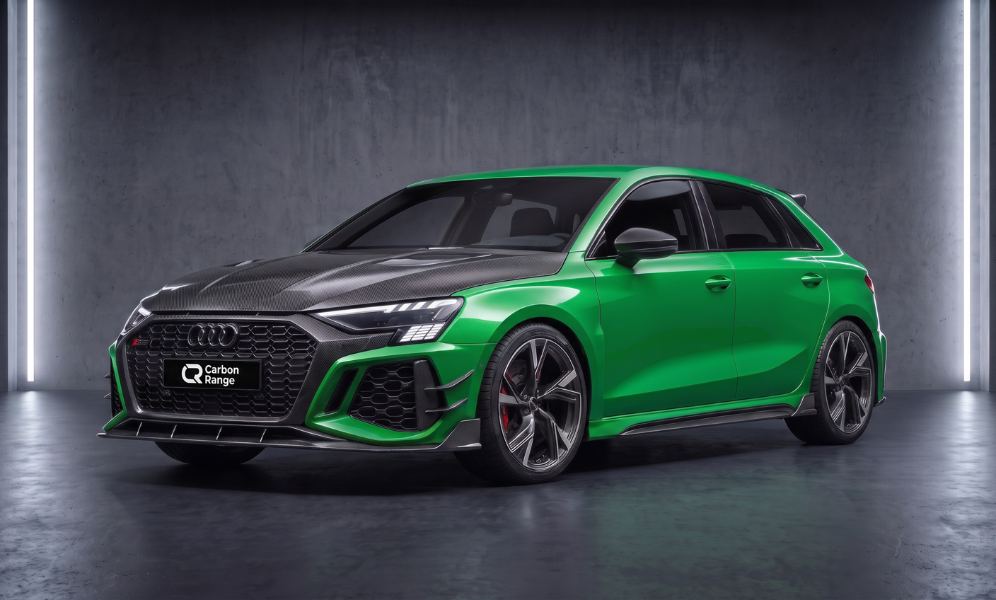 Audi RS3 8Y Carbon Aero Kit Kyalami Green – Front