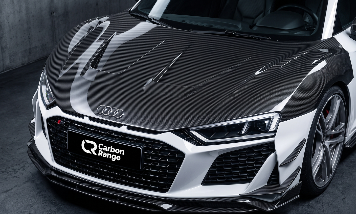 Carbon Fiber Aero Kit passend für Audi R8 – Frontsplitter, Seitenschweller, Diffusor & Spoiler