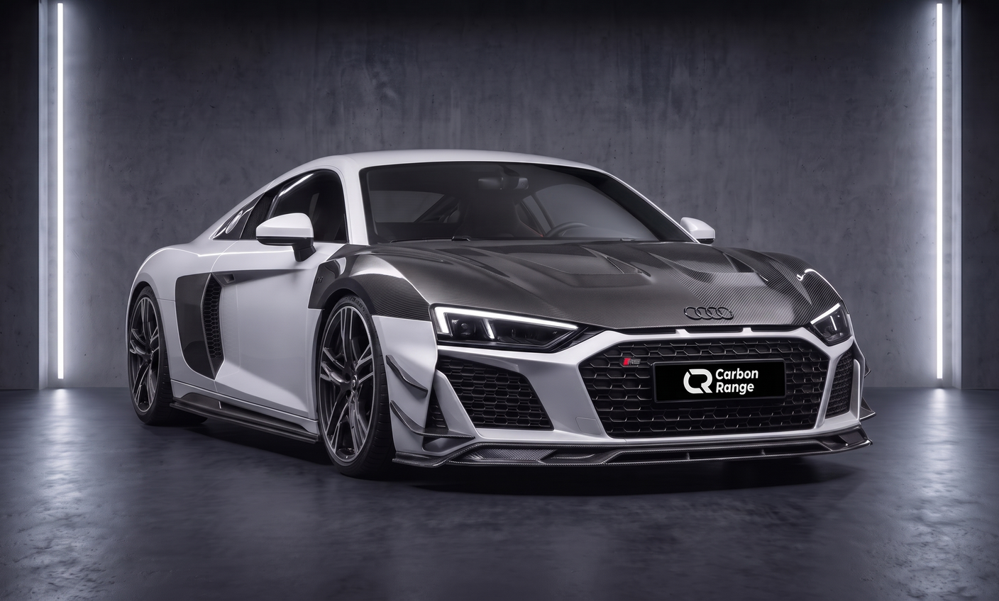 Carbon Fiber Aero Kit passend für Audi R8 – Frontsplitter, Seitenschweller, Diffusor & Spoiler