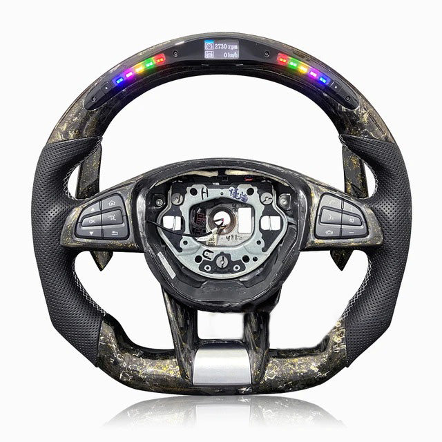 Forged Carbon LED Performance-Lenkrad mit Digitalanzeige für Mercedes W205 Vormopf