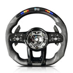Matt Carbon Performance Lenkrad mit LED-RPM-Anzeige und Carbon Schaltwippen W205 Mopf